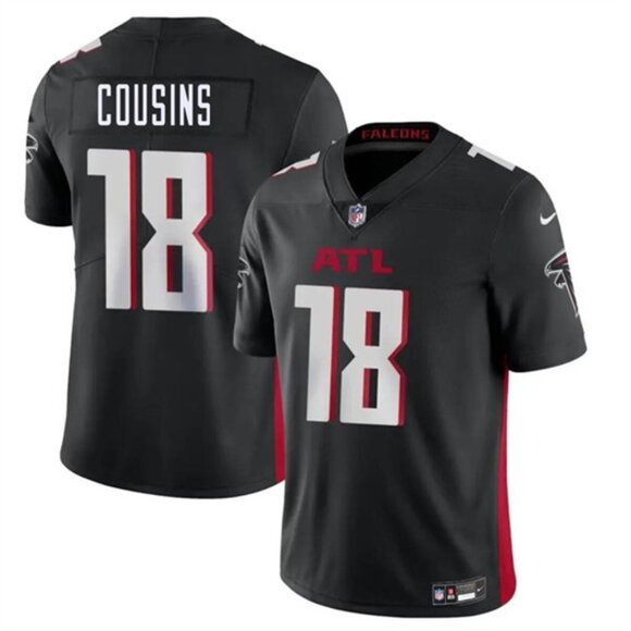 Mens Youths Kids Womens 18 Kirk Cousins Black Vapor Stitched Jersey